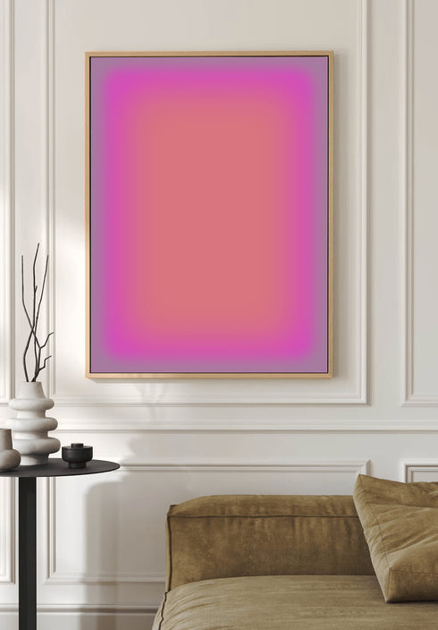 Pink Orange Square Gradient Canvas Floating Frame 70x100 cm