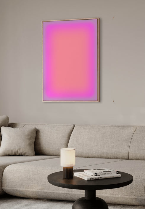 Pink Orange Square Gradient Canvas Floating Frame 70x100 cm