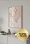 Poster Light Coral Right Real Rose Gold + Natural Oak Frame 50x70cm