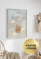 Poster Fox Baloon Real Silver + Silver Metallic Frame 50x70cm
