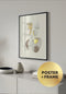 Poster Creme Gemstones Left Real Gold + Black Metallic Frame 50x70cm