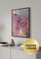 Poster Watercolor Rose Real Rose Gold + Black Metallic Frame 50x70cm