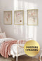 Set Of 3 Posters Air Balloon Real Gold + 3 Gold Metallic Frames 50x70cm
