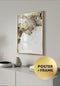 Poster Beige Brown Paint Right Real Gold + Gold Metallic Frame 50x70cm