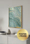 Poster Mint Marble Right Real Gold + Gold Metallic Frame 50x70cm