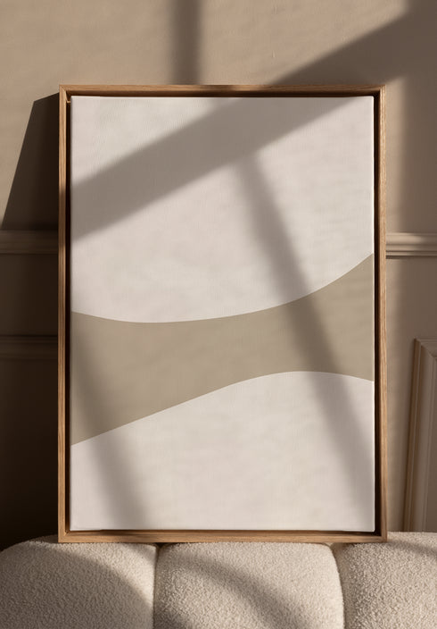 White Shapes Canvas Left Floating Frame 70x100 cm