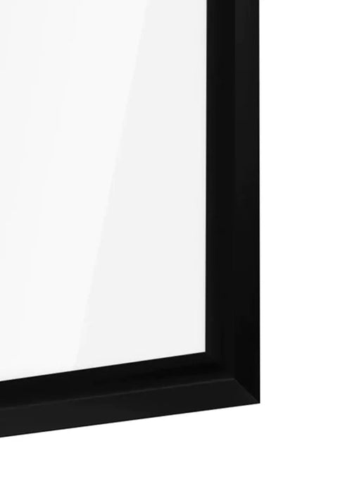 Poster Creme Abstract Line Middle Real Gold + Black Metallic Frame 50x70cm