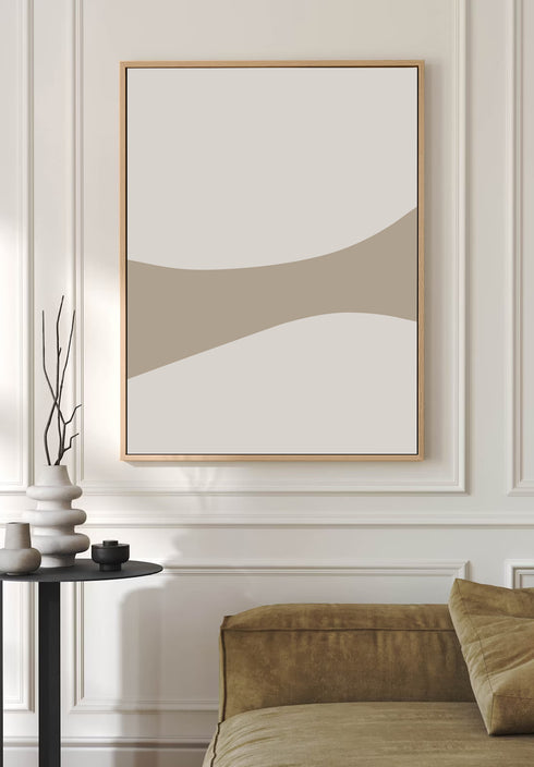 White Shapes Canvas Left Floating Frame 70x100 cm