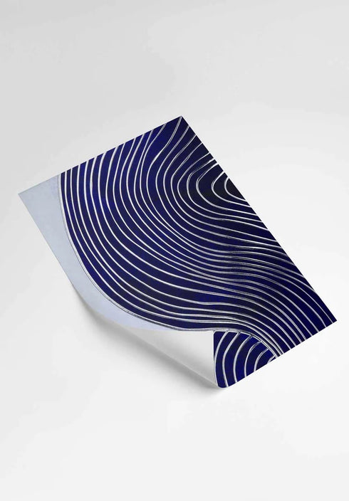 Set di 2 Poster Japandi Line Art in Argento Reale 50x70cm