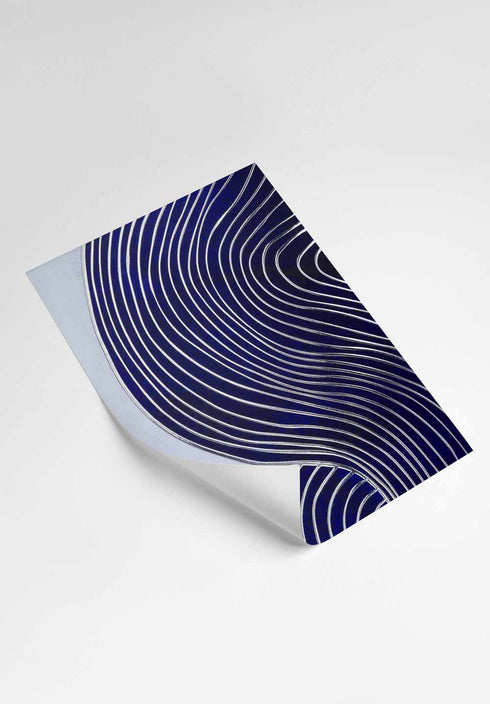 Loto Blu Argento Reale Set Di 6 Poster 50x70cm