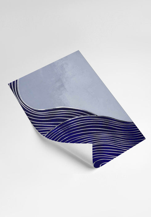 Loto Blu Argento Reale Set Di 6 Poster 50x70cm