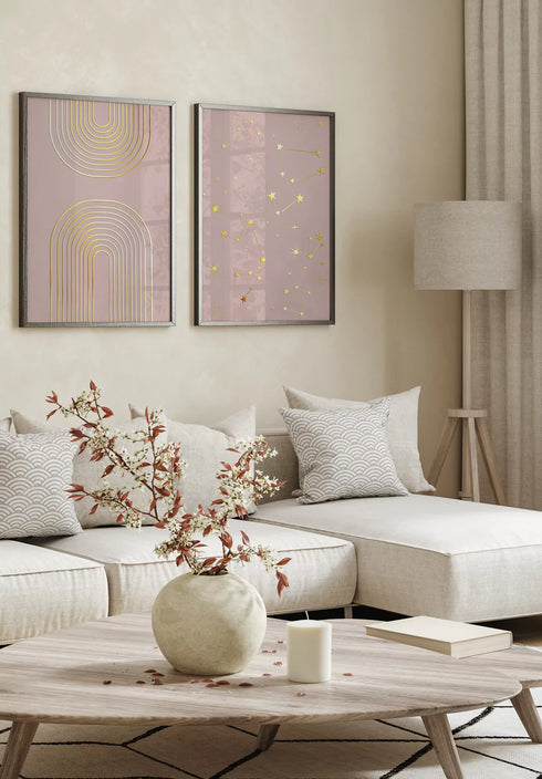 Goldene Regenbogen-Set mit 2 Postern, 50 x 70 cm