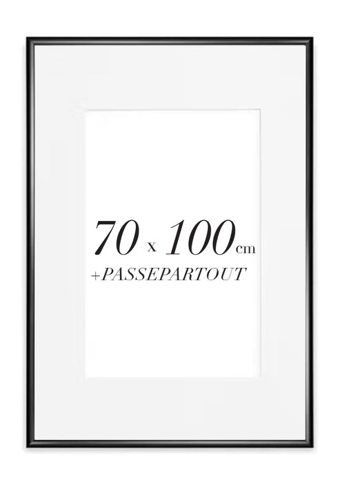Black Metallic Frame with Passe Partout 70x100cm