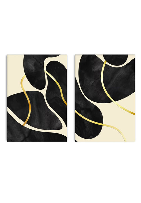 Black Gems Real Gold Set Of 2 Posters 50x70cm