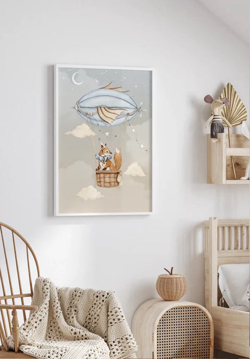 Flying Deer Real Silver Set Of 3 Posters 50x70cm