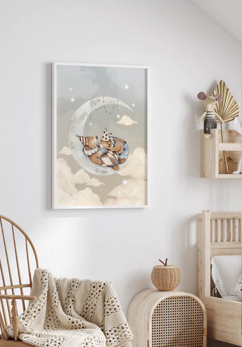 Flying Deer Real Silver Set Of 3 Posters 50x70cm