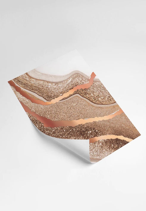 Caramel Agate Real Rose Gold Set Of 3 Posters 50x70cm