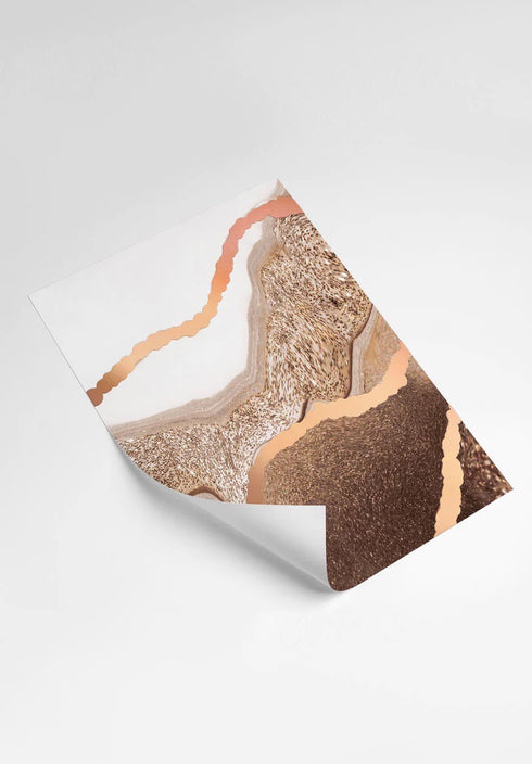 Caramel Agate Real Rose Gold Set Of 3 Posters 50x70cm