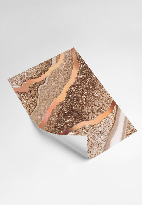 Conjunto de 3 Pósters Ágata Caramelo de Oro Rosa Real 50x70cm