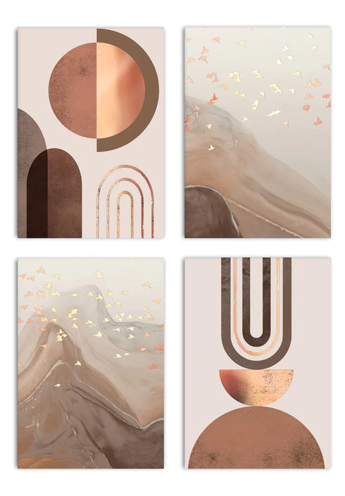 Caramel Nougat Real Rose Gold Set Of 4 Posters 50x70cm