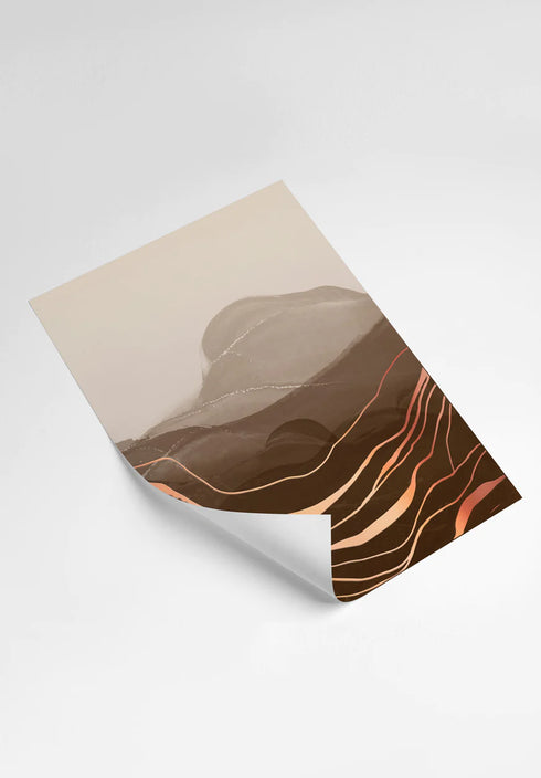 Conjunto de 2 Pósters Montañas de Chocolate de Oro Rosa Real 50x70cm