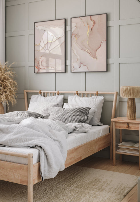 Corail Clair Or Rose Véritable Lot De 2 Affiches 50x70cm