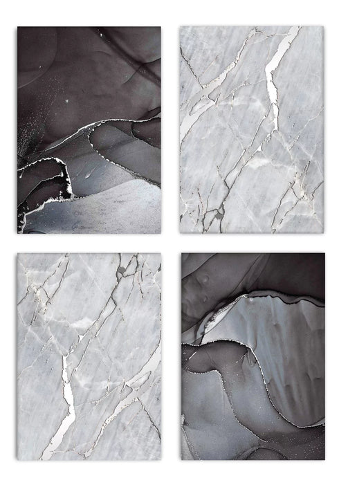 Dark Sky Real Silver Set Of 4 Posters 50x70cm