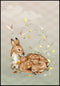 Forest Deer Real Gold Poster 50x70cm