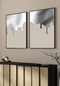 Taupe Dripping Silver Set Of 2 Posters 50x70cm