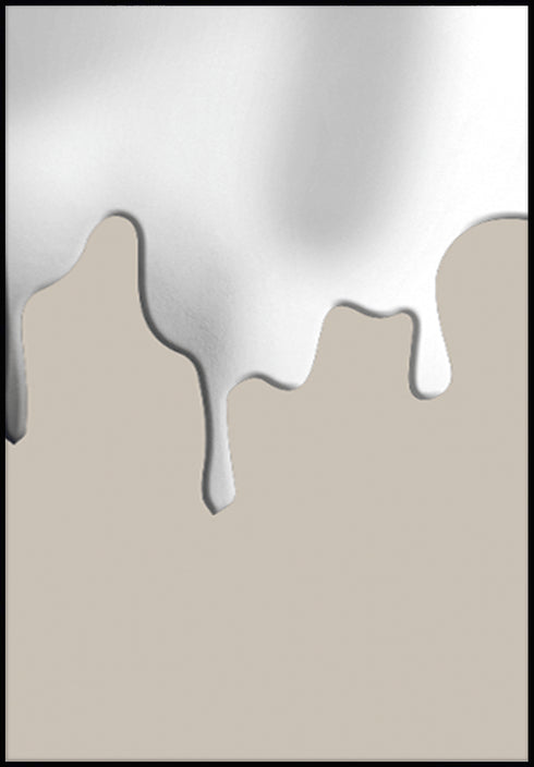 Taupe Dripping Left Silver Poster 50x70cm