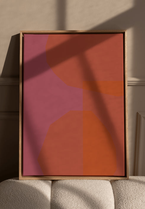 Pink Orange Shapes Canvas Floating Frame 70x100 cm