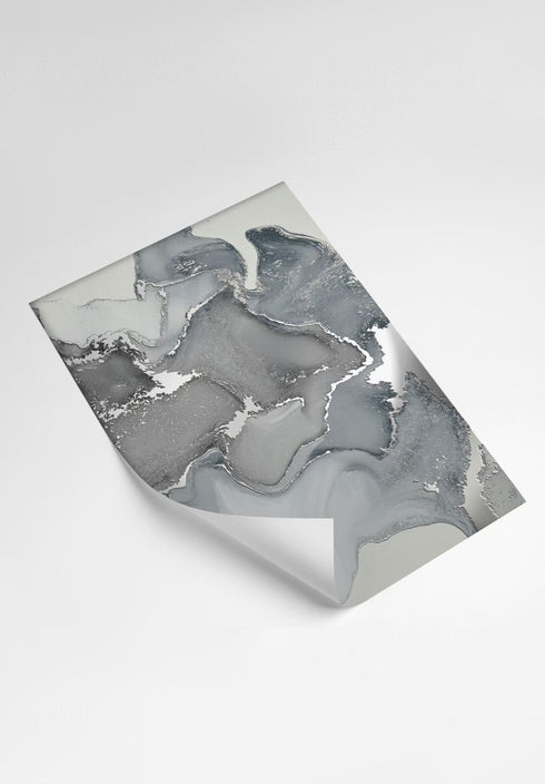 Dusty Blue Real Silver Set Of 3 Posters 50x70cm