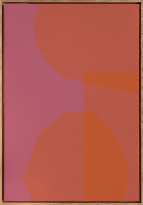 Pink Orange Shapes Canvas Floating Frame 70x100 cm