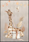 Boho Giraffe Real Rose Gold Poster 50x70cm