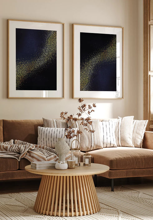 Galaxy Stars Real Gold Set Of 2 Posters 50x70cm