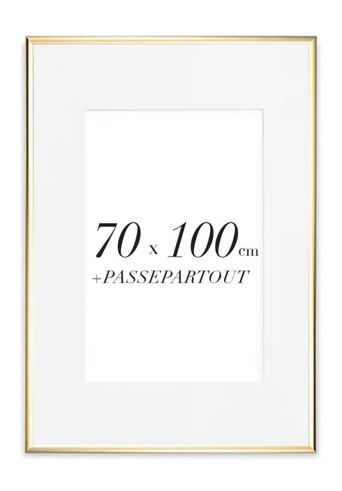 Gold Metallic Frame with Passe Partout 70x100cm