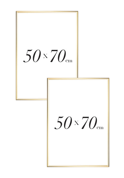 Set di 2 cornici metalliche d'oro 50x70cm