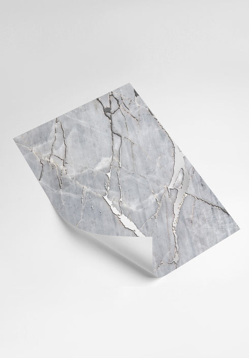 Grauer Marmor, echtes Silber, 2er-Set, 50 x 70 cm