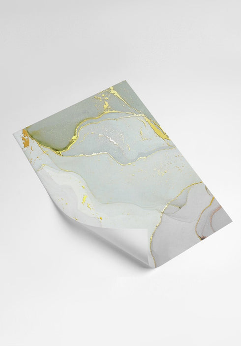 Grey Pistachio Real Gold Set Of 3 Posters 50x70cm