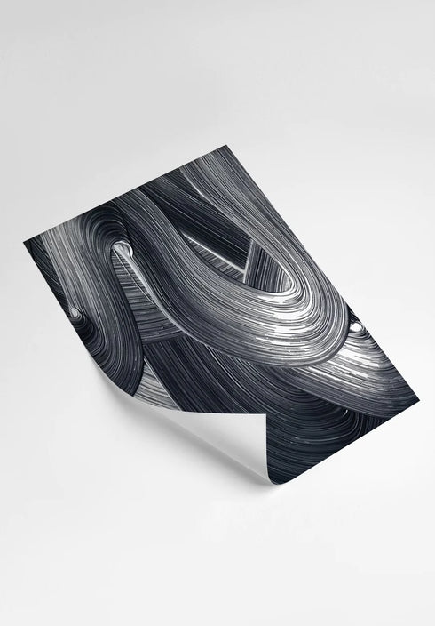 Brush Stroke Real Silver Set Of 2 Posters 50x70cm