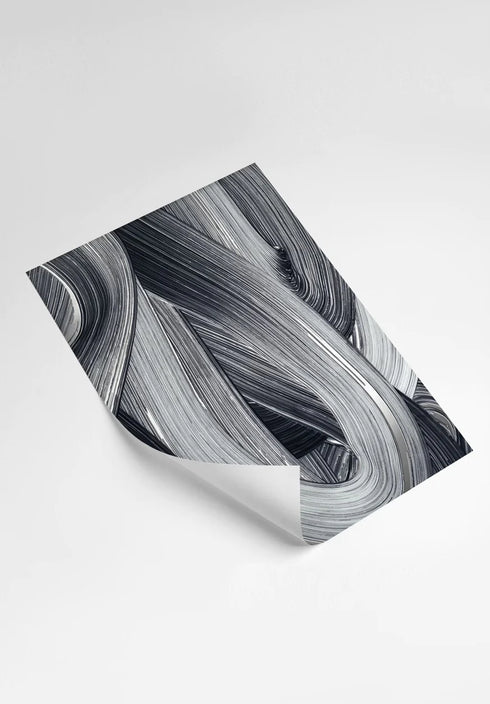 Brush Stroke Real Silver Set Of 2 Posters 50x70cm