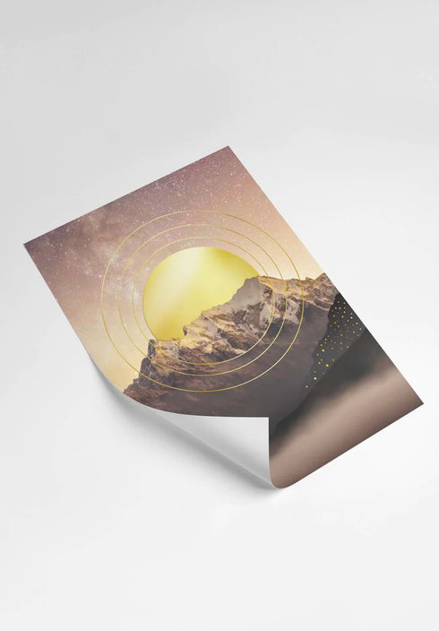 Moon And Sun Real Gold Set Of 2 Posters 50x70cm