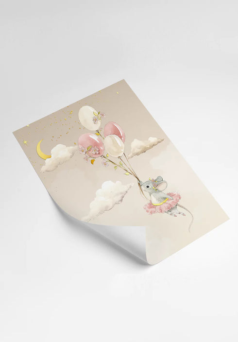 Air Balloon Real Gold Set Of 3 Posters 50x70cm