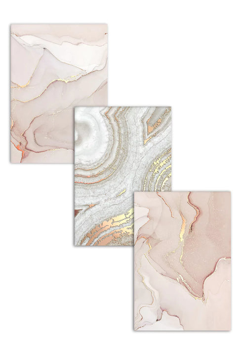 Light Coral Real Rose Gold Set Of 3 Posters 50x70cm