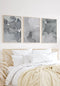 Dusty Blue Real Silver Set Of 3 Posters 50x70cm