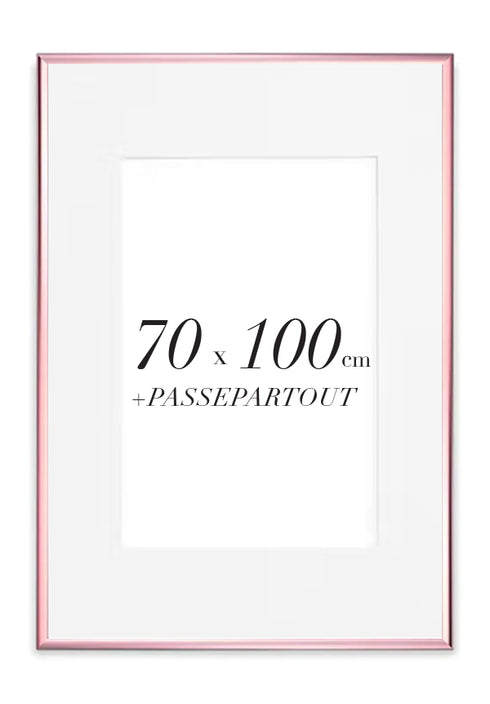 Rose Gold Metallic Frame with Passe Partout 70x100cm