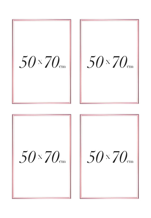 Set mit 4 Rahmen in Roségold-Metallic, 50 x 70 cm