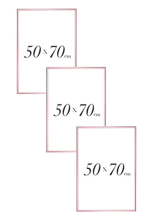Set mit 3 Rahmen in Roségold-Metallic, 50 x 70 cm