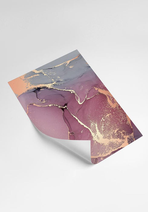 Watercolor Rose Real Rose Gold Set Of 2 Posters 50x70cm