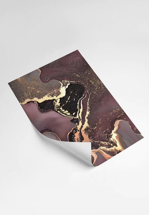 Ruby Mineral Real Rose Gold Set Of 2 Posters 50x70cm